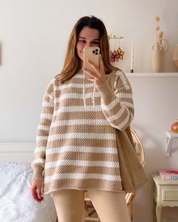 Stripe Knit Sweater Maple