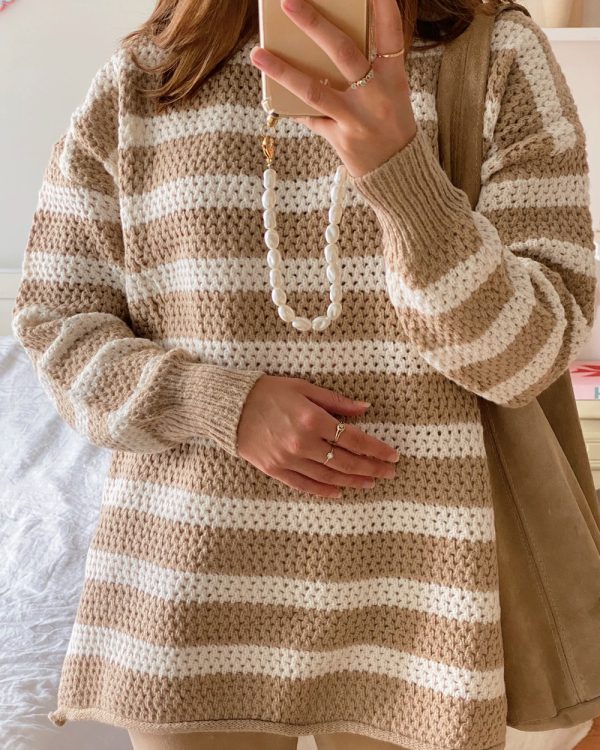 Stripe Knit Sweater Maple