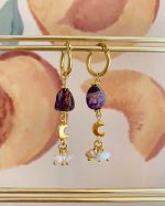 Amethyst Moon Drop Earrings