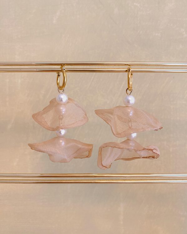 Beige Bliss Petal Earrings