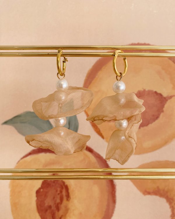 Beige Bliss Petal Earrings