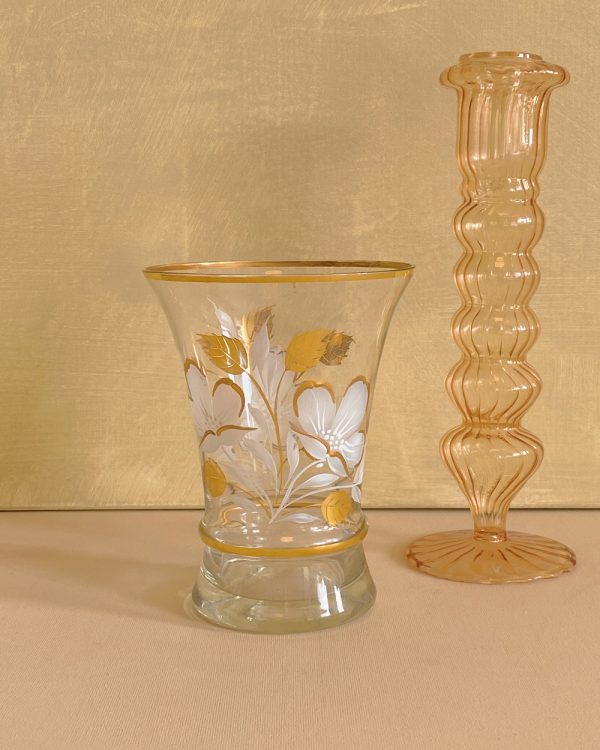 Vintage Art Nouveau Opulent Glass Flower Vase