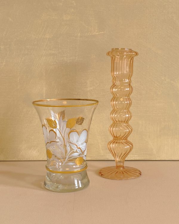 Vintage Art Nouveau Opulent Glass Flower Vase