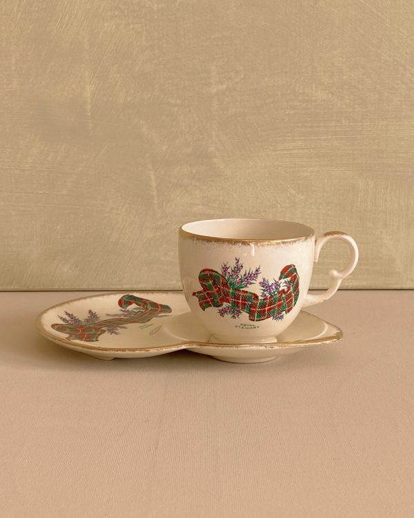 Vintage Crown Devon Tartan Tennis Cup Saucer Set