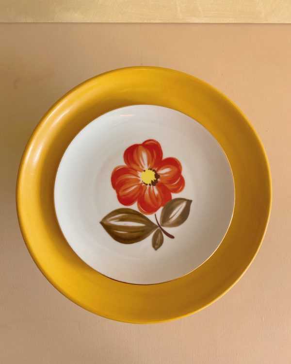 Vintage Porcelain Orange Flower Plate