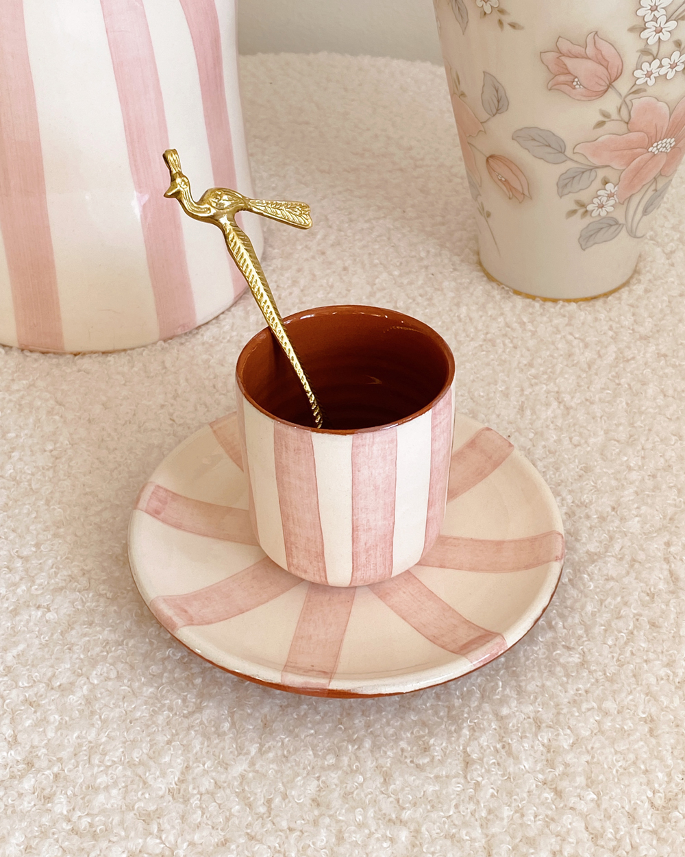 Hand Painted Ceramic Circus Rose Plate Petite