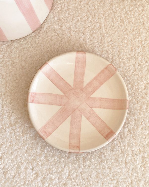 Hand Painted Ceramic Circus Rose Plate Petite