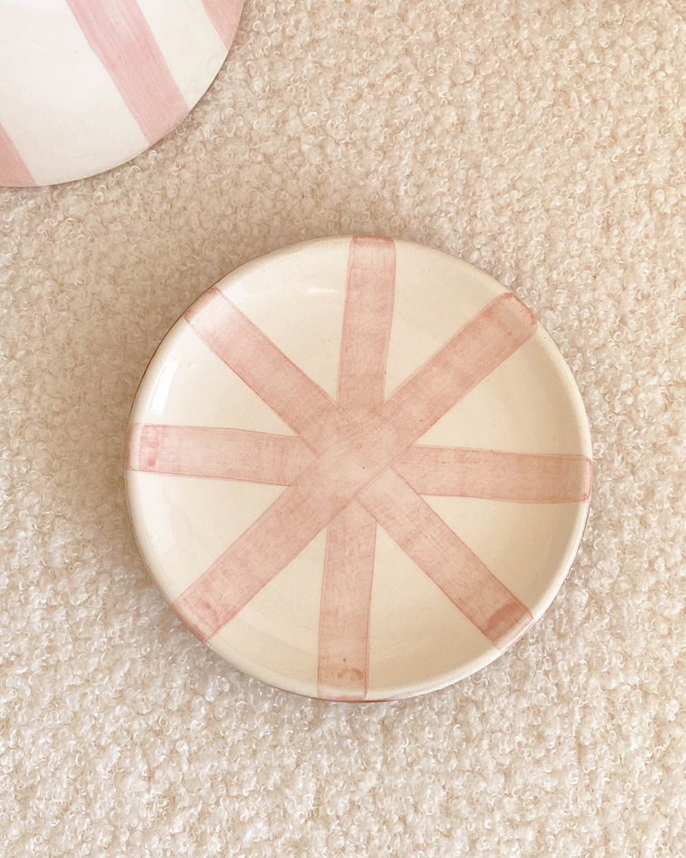 Hand Painted Ceramic Circus Rose Plate Petite