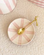 Hand Painted Ceramic Circus Rose Plate Petite