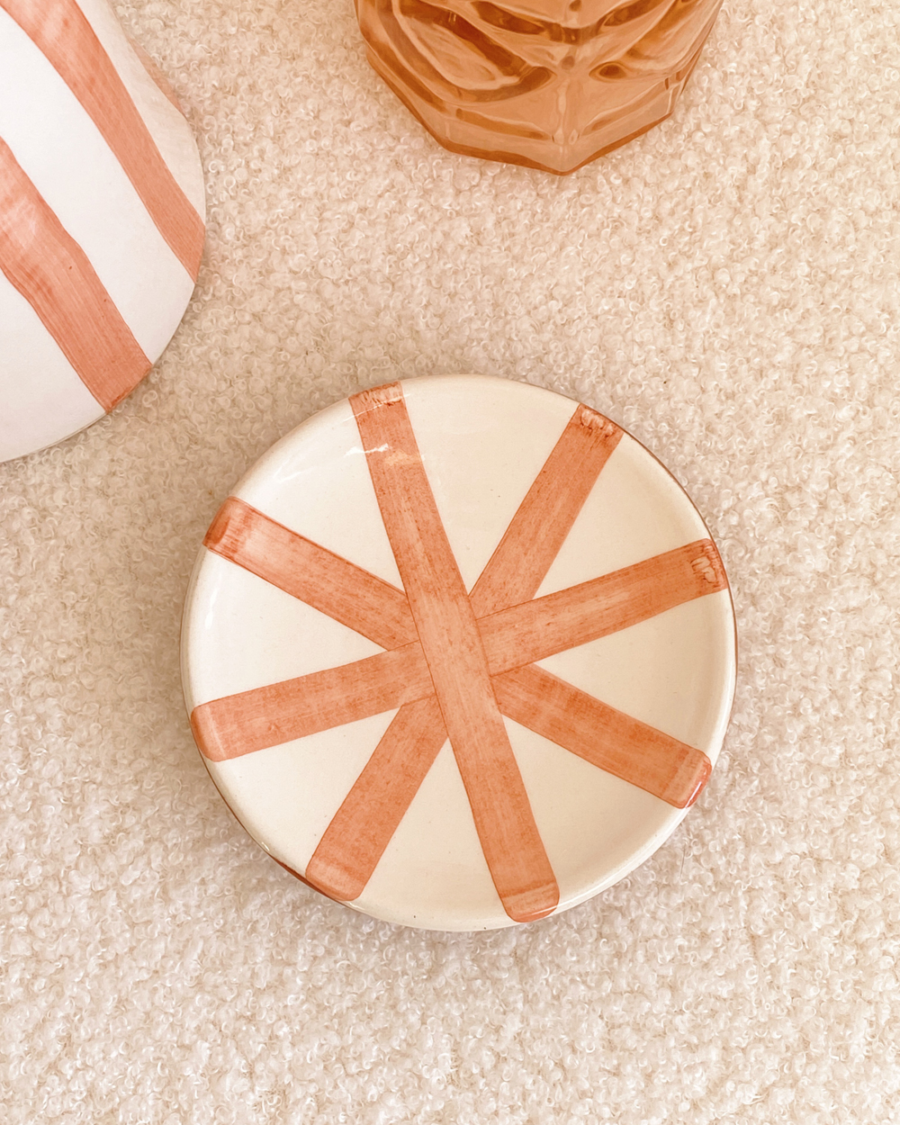 Hand Painted Ceramic Circus Rose Plate Petite