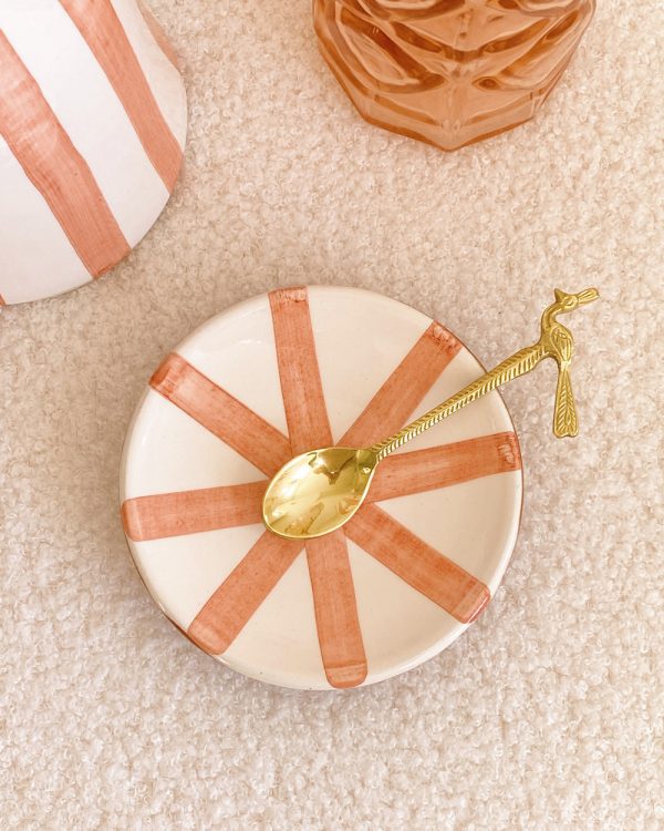 Hand Painted Ceramic Circus Rose Plate Petite