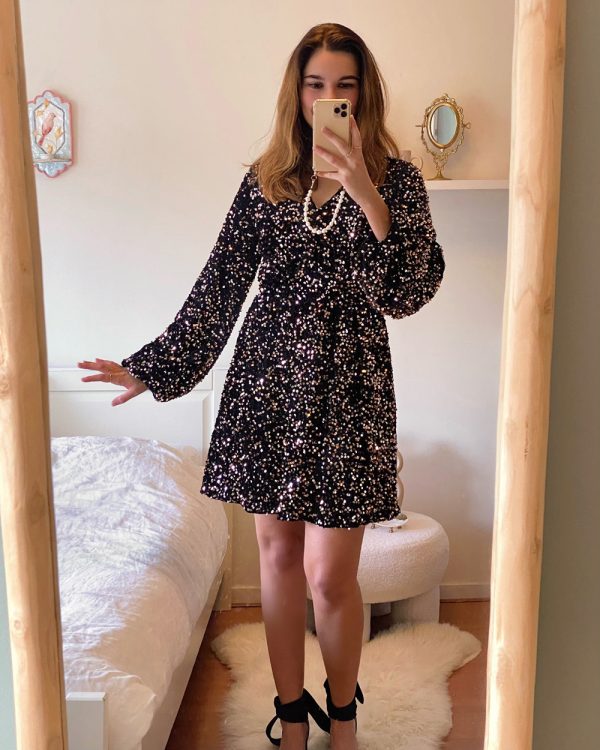 Velvet Nightscape Sequin Dress