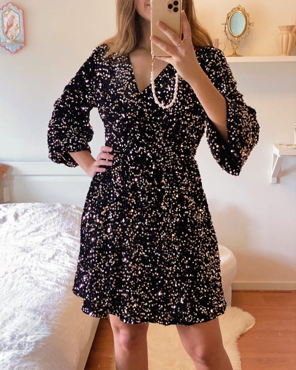 Velvet Nightscape Sequin Dress
