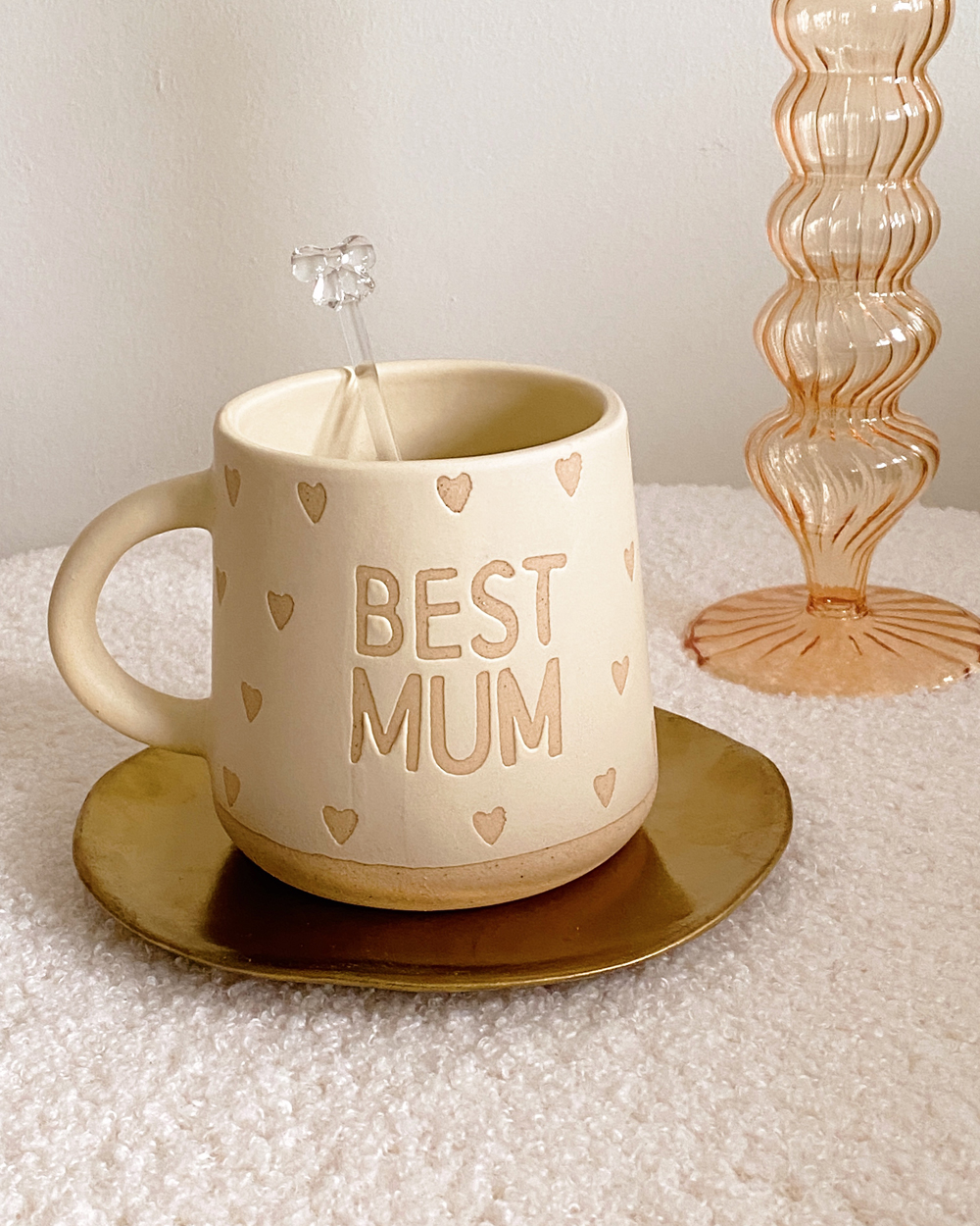Best Mum Neutral Heart Mug