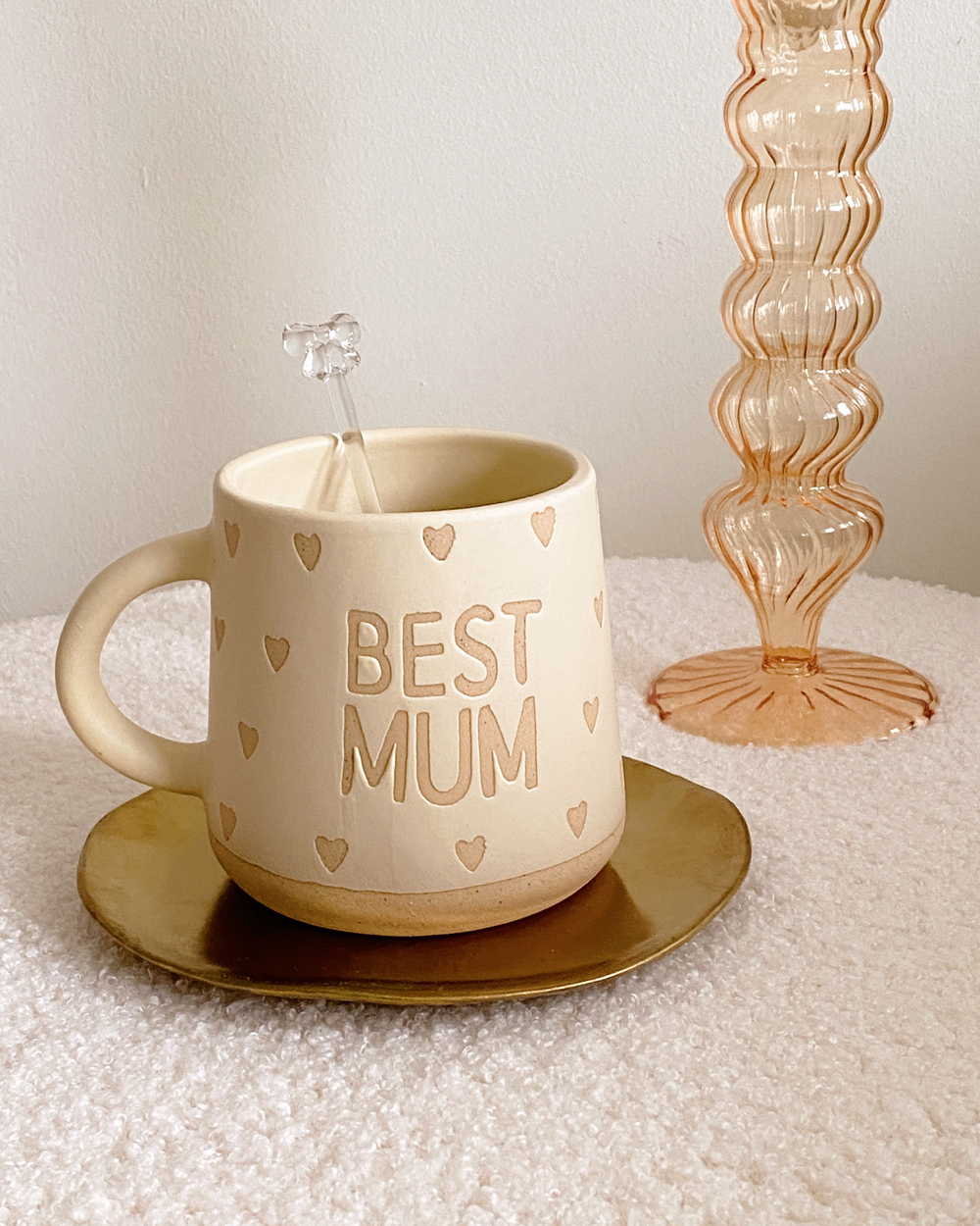 Best Mum Neutral Heart Mug