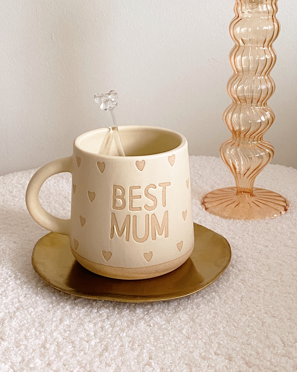 Best Mum Neutral Heart Mug