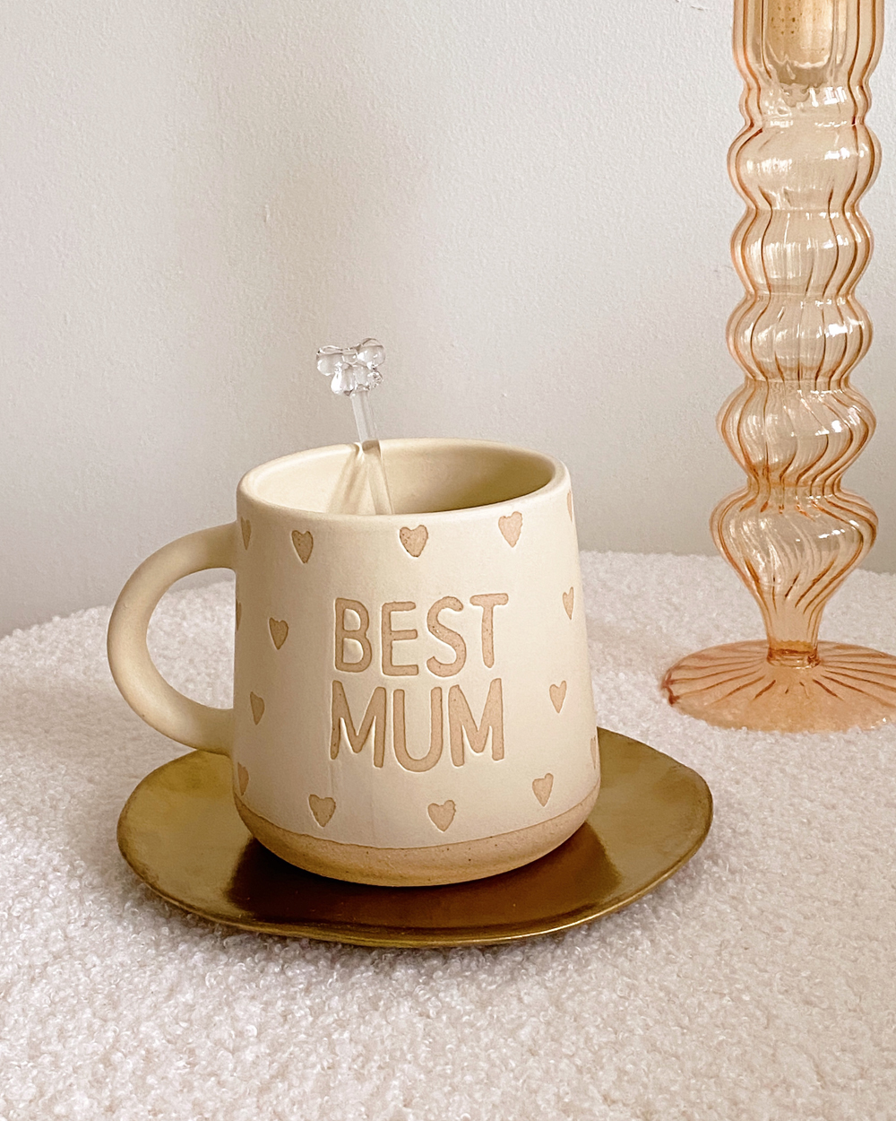 Best Mum Neutral Heart Mug