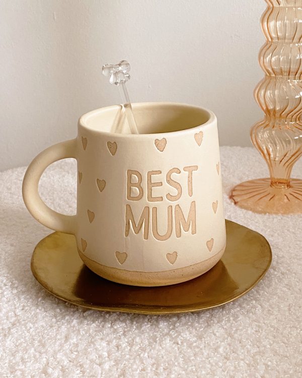 Best Mum Neutral Heart Mug
