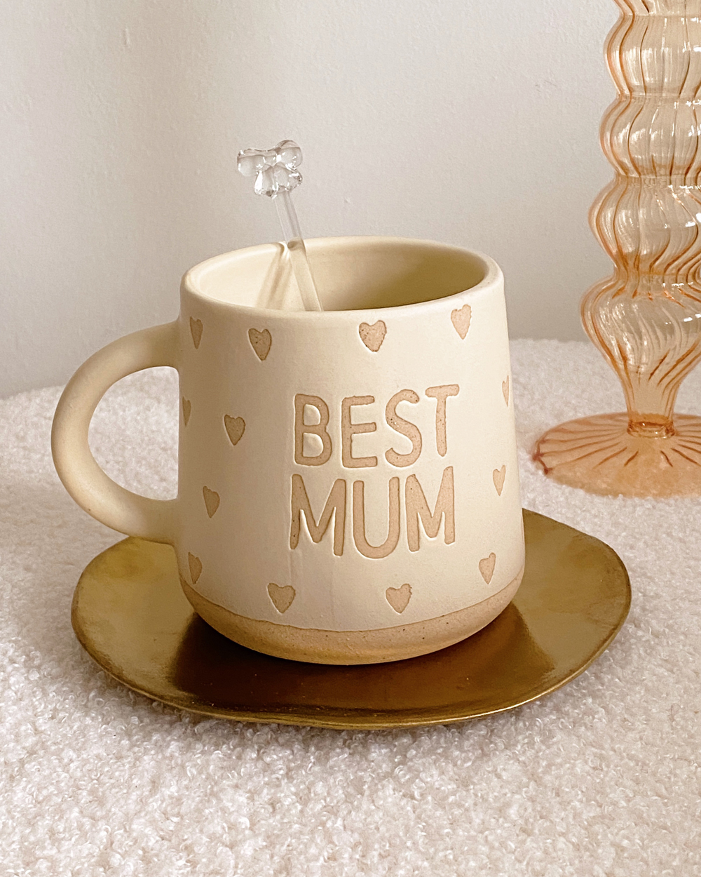 Best Mum Neutral Heart Mug