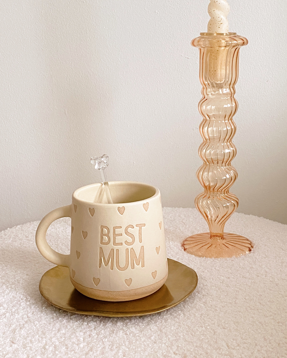 Best Mum Neutral Heart Mug