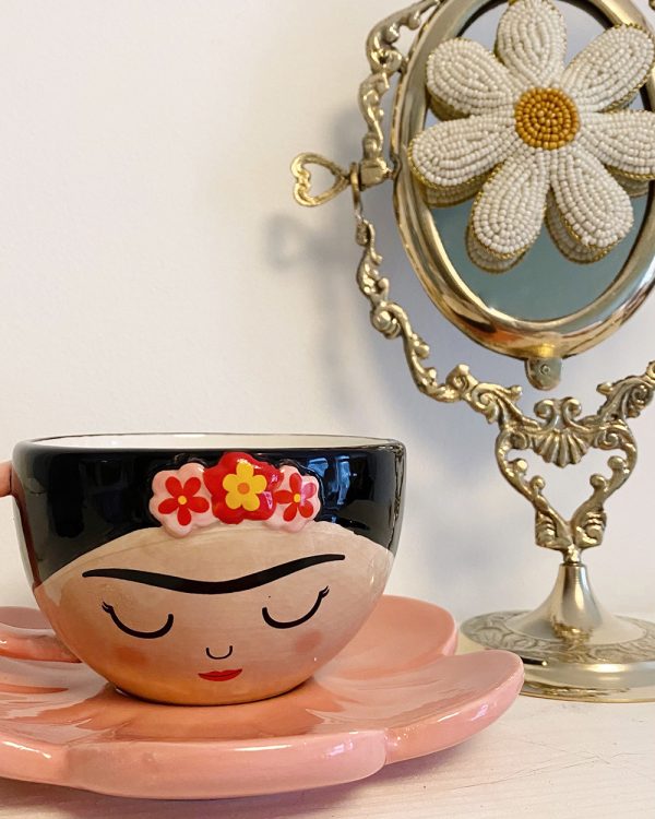 Frida Tea Cup Flower Saucer Set