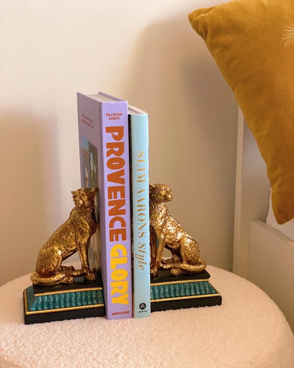 Gold Leopard Bookend Pair