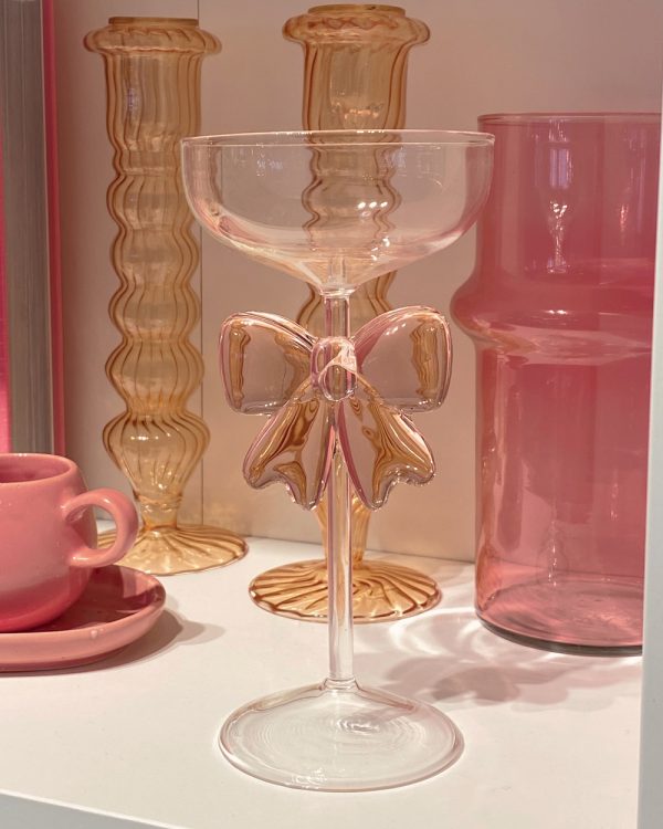 Pink Bow Coupe Glass