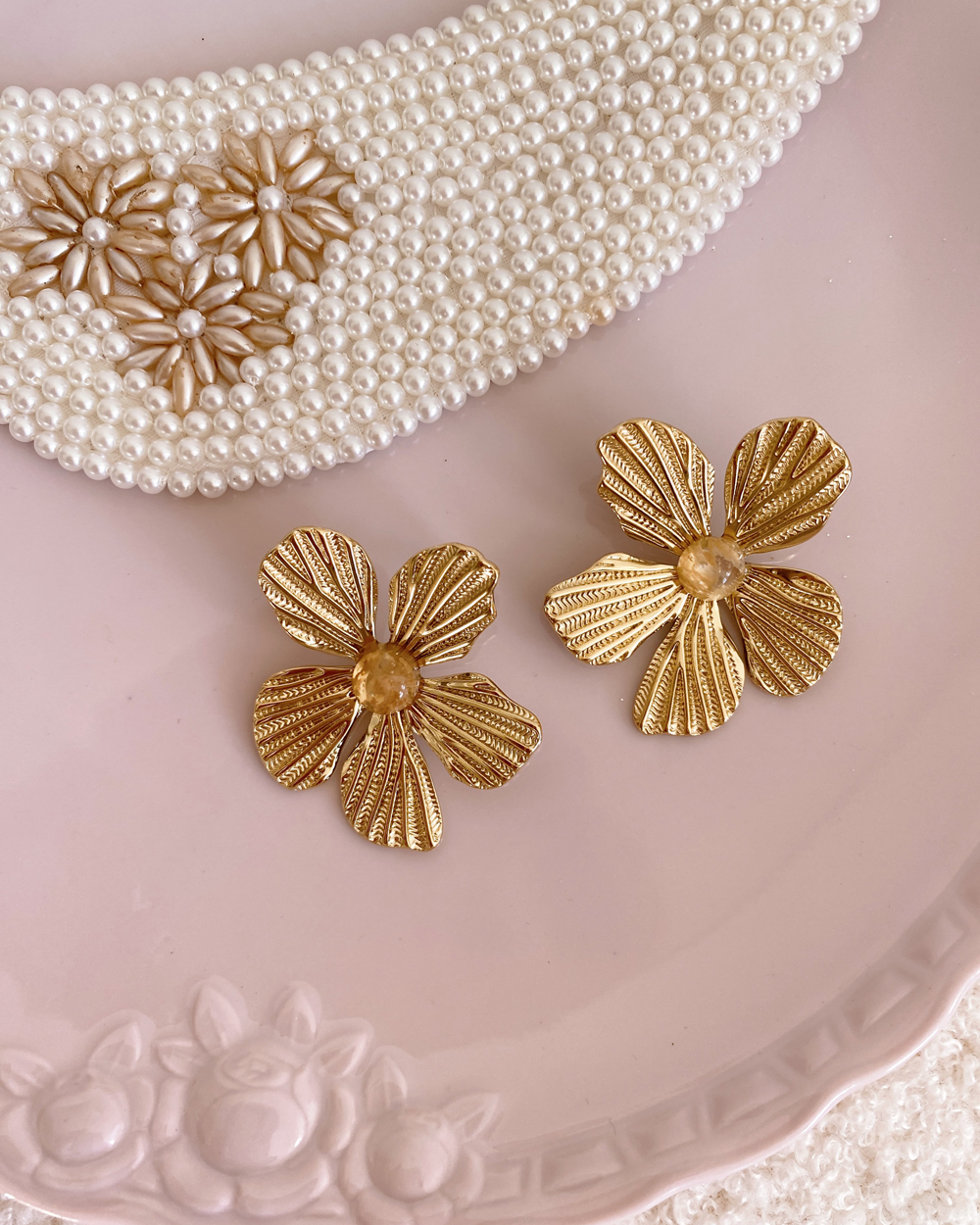 Citrine Flower Earrings