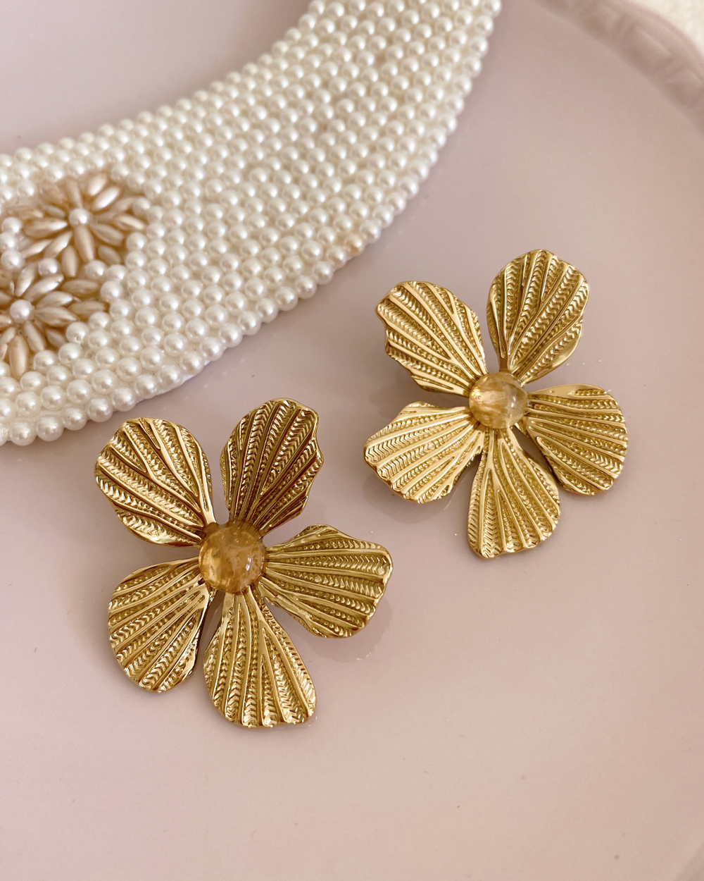 Citrine Flower Earrings