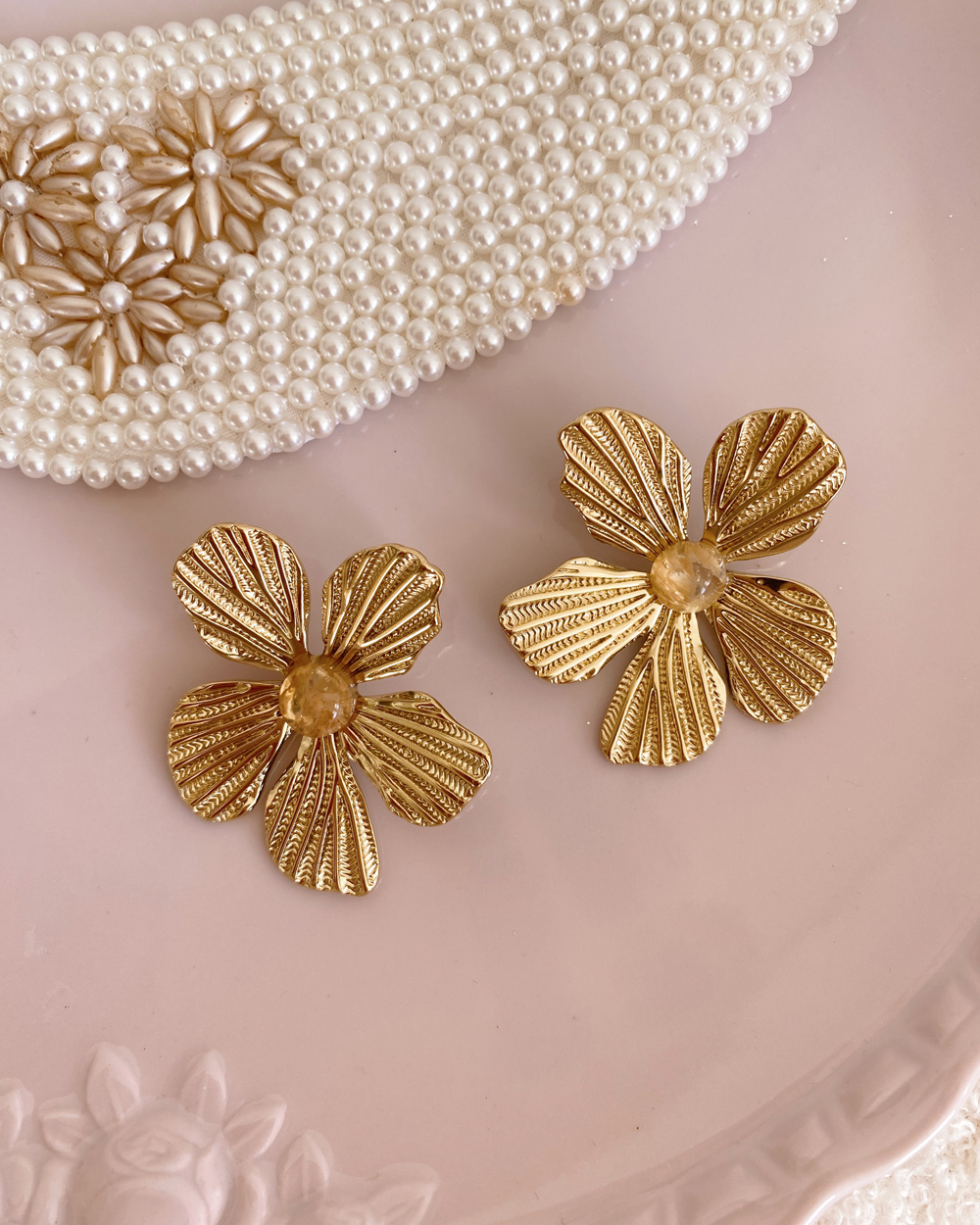 Citrine Flower Earrings