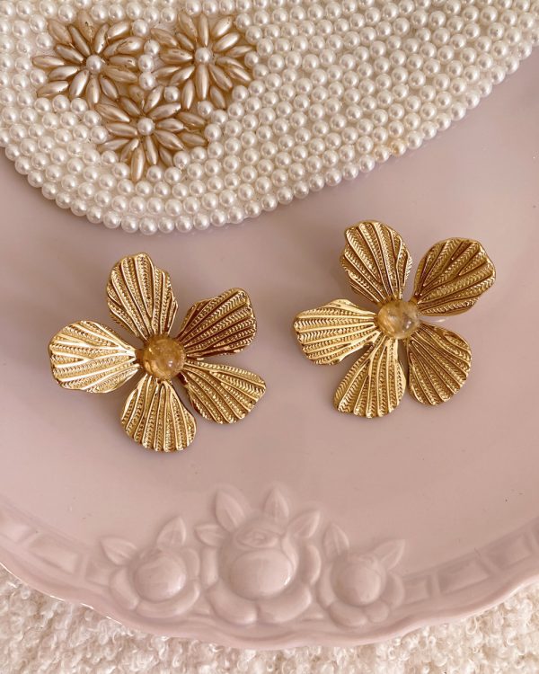 Citrine Flower Earrings