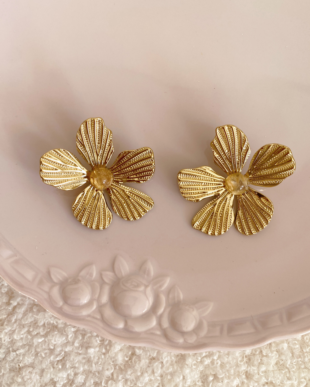Citrine Flower Earrings