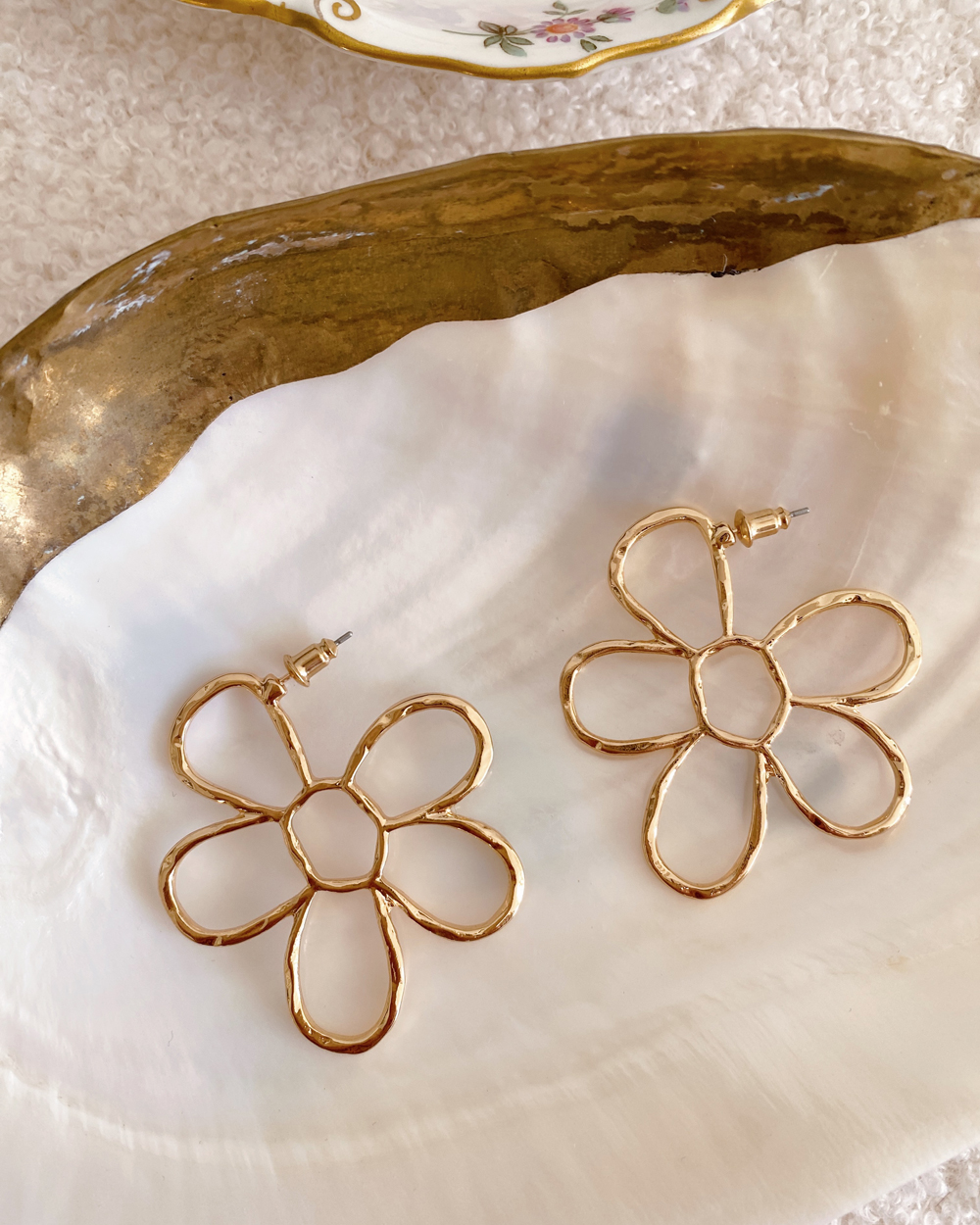 Flower Hoop Earrings