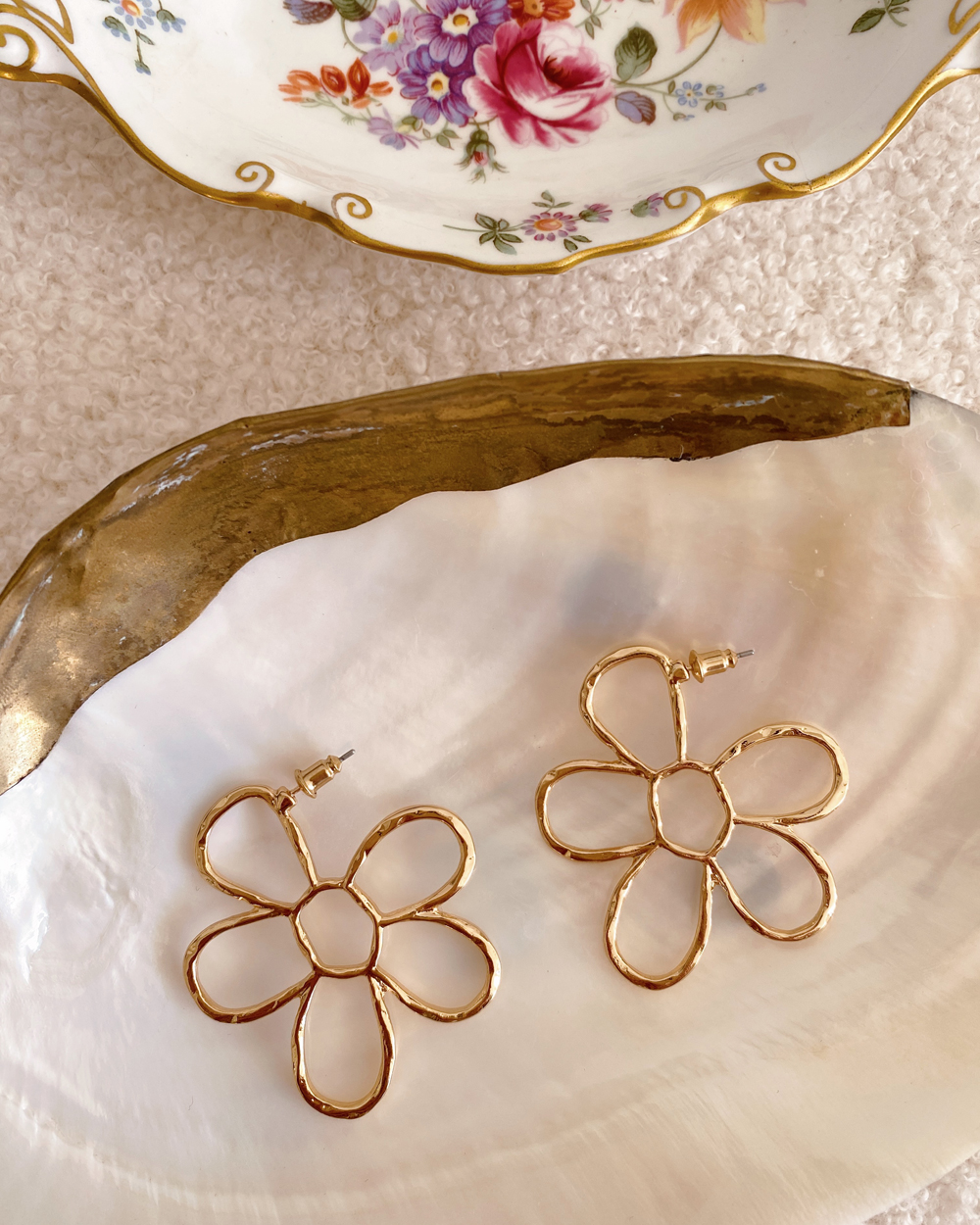 Flower Hoop Earrings