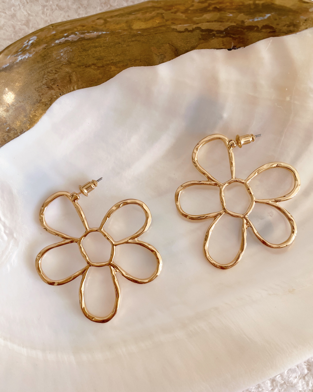Flower Hoop Earrings