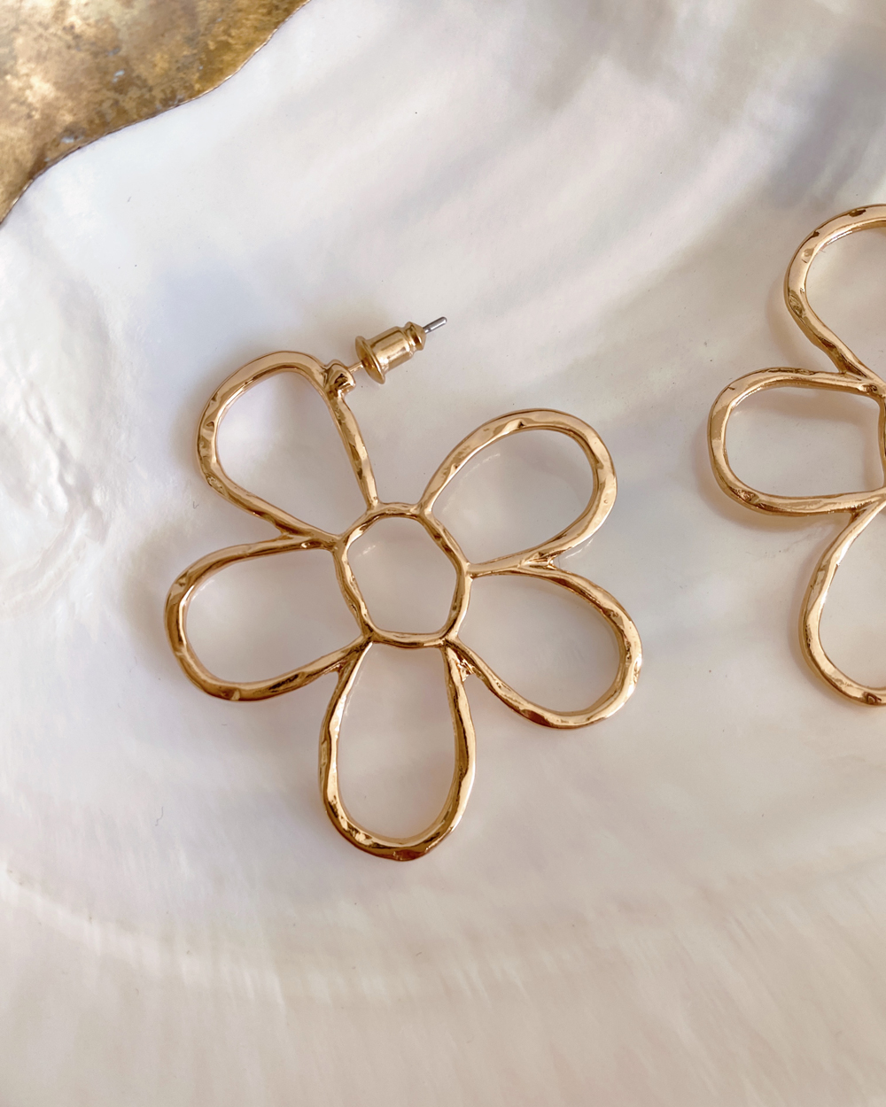 Flower Hoop Earrings