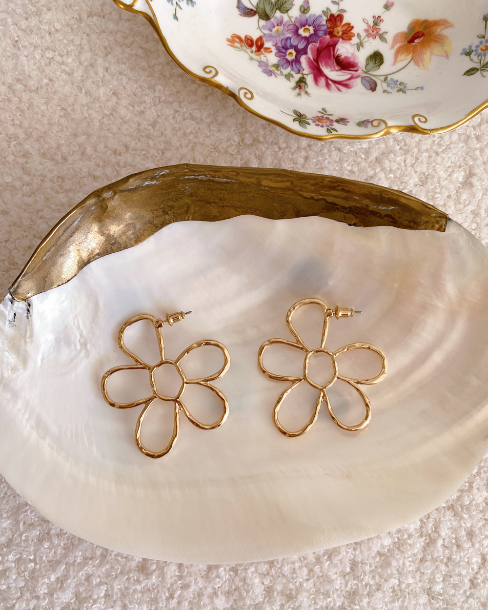 Flower Hoop Earrings