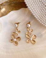 Pearl Flower Drop Earrings