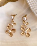 Pearl Flower Drop Earrings