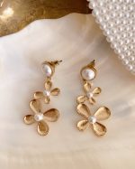 Pearl Flower Drop Earrings