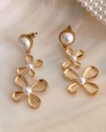 Pearl Flower Drop Earrings