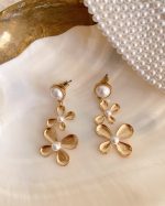Pearl Flower Drop Earrings