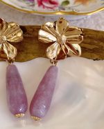 Amethyst Flower Drop Earrings