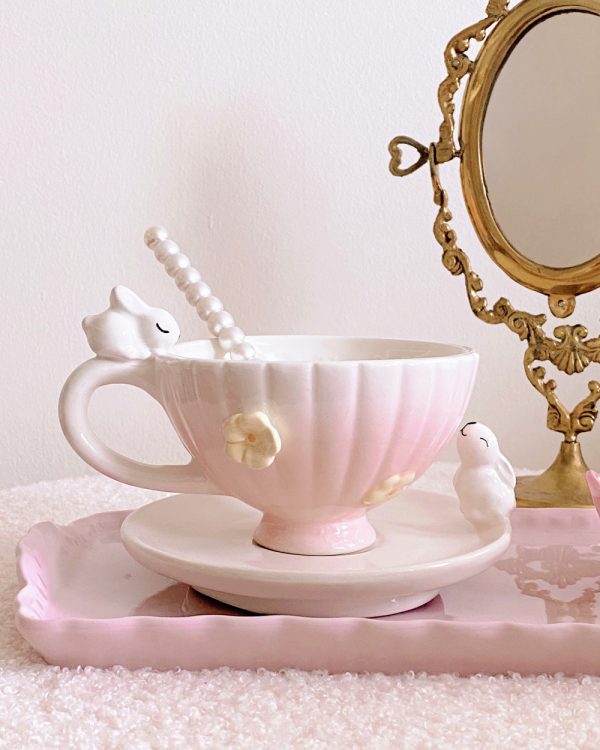 Bunny Floral Cup Saucer Set