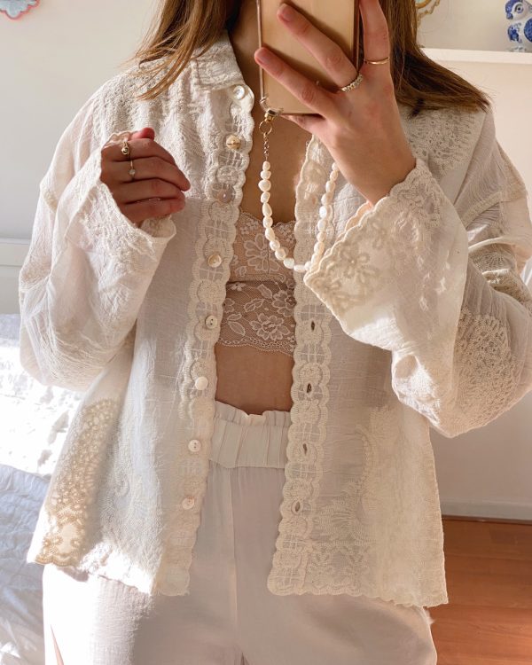Ivory Grace Embroidered Blouse