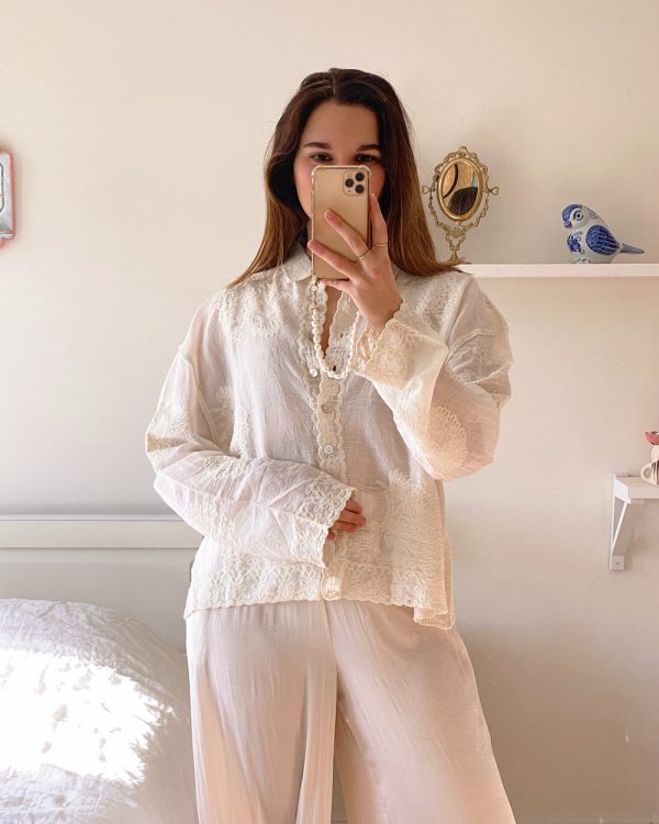 Ivory Grace Embroidered Blouse