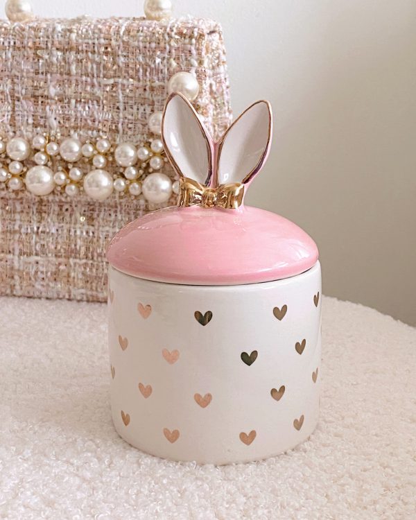 Lidded Bunny Heart Jar