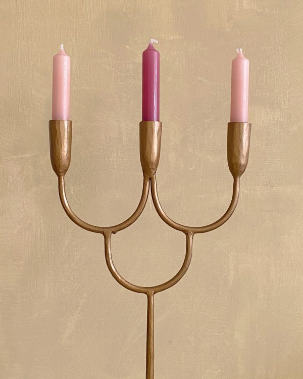 Opulent Gold Two-Arm Candle Holder