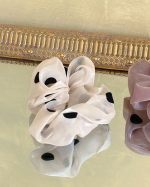 Satin Velvet Dot Scrunchie