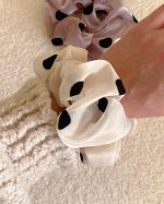 Satin Velvet Dot Scrunchie